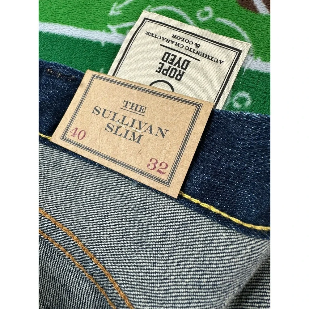 Polo Ralph Lauren Blue Sullivan Slim Paint Splatter Mens Jeans Size 40x32 NWT